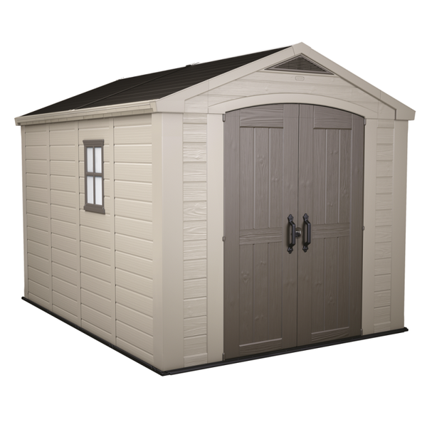 Keter Factor beis - Caseta de jardín - Con ventana lateral - 256.5x331.5x243 cm