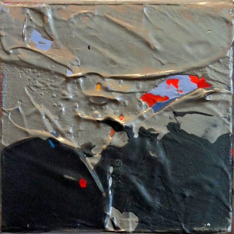Primairen met grafiet en tin - 10x10 cm, acryl op doek, 2018