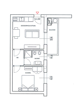 APPARTAMENTO 22, BILOCALE mq 55