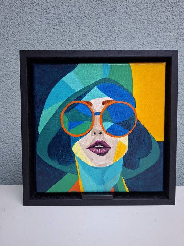 blauw/groene dame