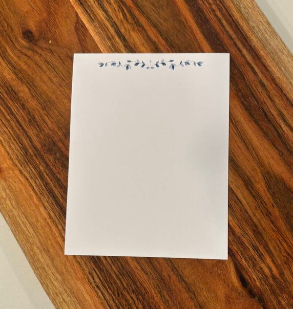 Blue Leaf and Cross Notecards