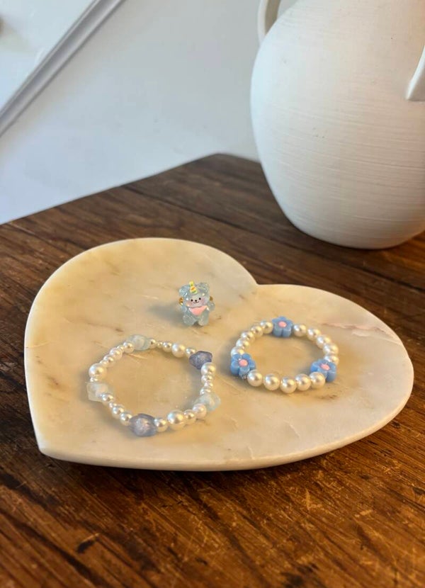 Blue Bracelets and Bear Ring
