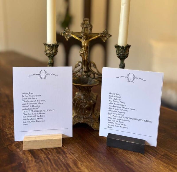 Purgatory Novena Prayer Display Set