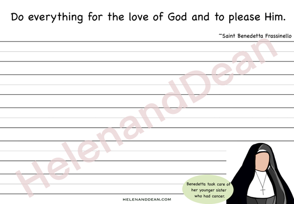 DIGITAL Catholic Saint Handwriting Sheets