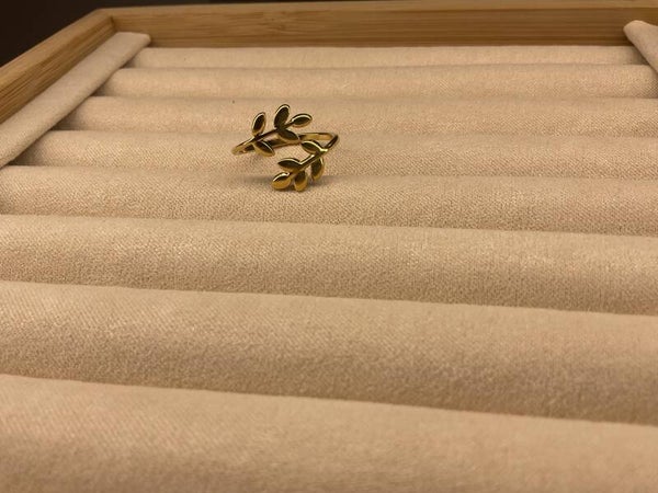 Bague feuille doré