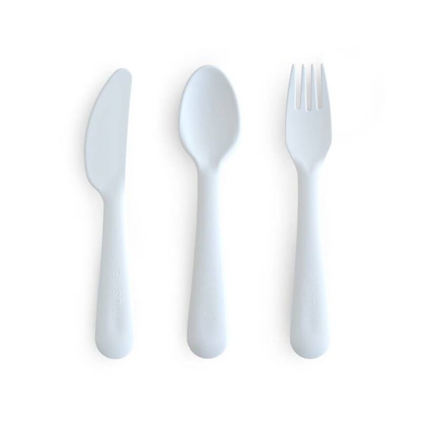 Mushie kinderbestek - Lepel, Vork, Mes: Powder Blue