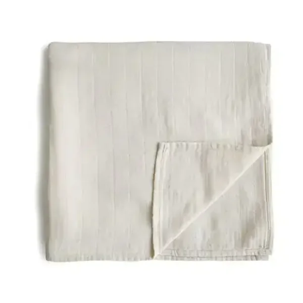 Mushie Swaddle Vanilla 120x120- ZOMERSALE!