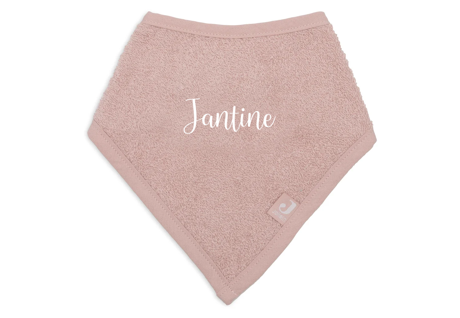 Jollein Bandana Badstof | Met geborduurde naam | Dusty Pink