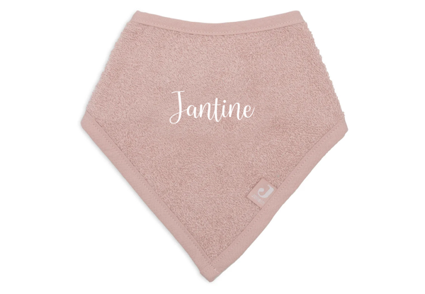 Jollein Bandana Badstof | Met geborduurde naam | Dusty Pink