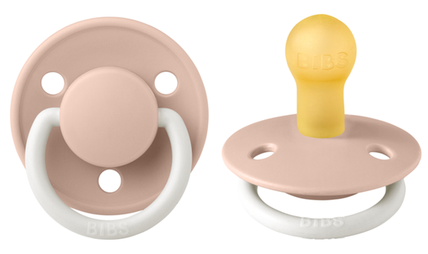 BIBS speen De Lux  (natuurrubber) Glow in the dark Blush 0-6 maanden Maat 1 ZOMERSALE!
