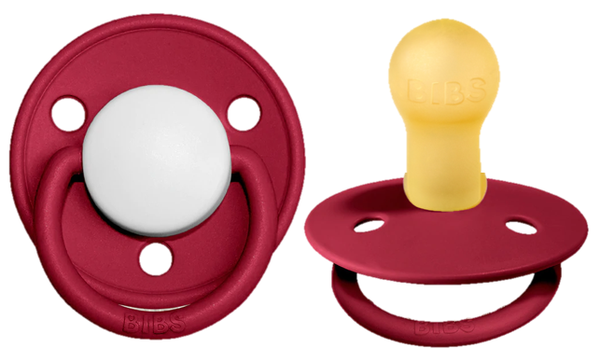 BIBS speen De Lux (natuurrubber) Ruby/White 0-6 maanden Maat 1 ZOMERSALE!
