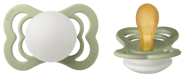 BIBS speen Supreme (natuurrubber) Glow in the dark Sage 0-6 maanden Maat 1