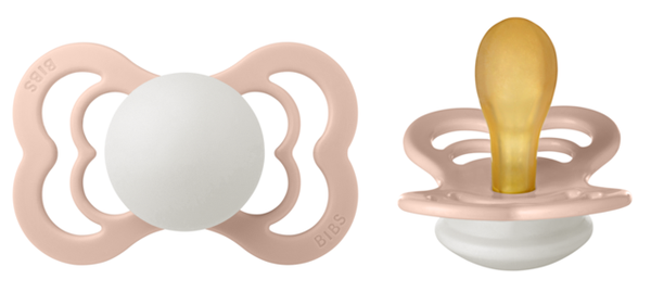 BIBS speen Supreme (natuurrubber) Glow in the dark Blush 6-18 maanden Maat 2