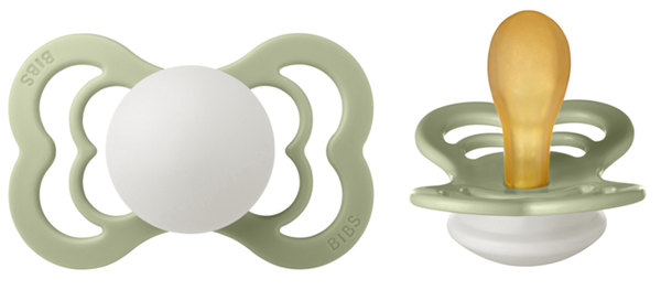 BIBS speen Supreme (natuurrubber) Glow in the dark Sage 6-18 maanden Maat 2