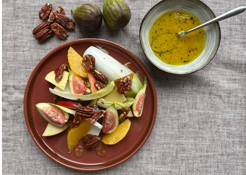 Vijgensalade met granaatappel en balsamico 