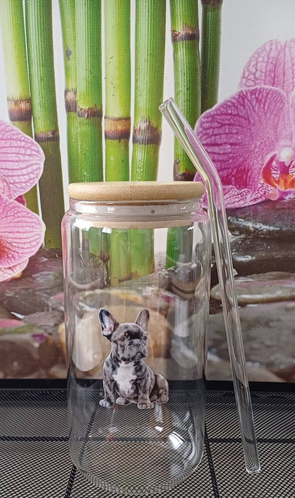 Verre avec couvercle et paille