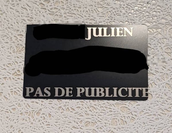 Plaque boîtes aux lettres