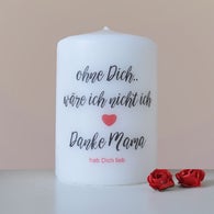 Kerze mit Spruch