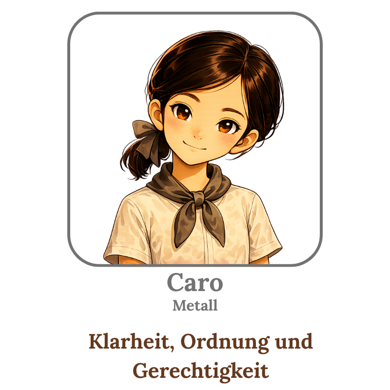 Caro – ruhiges Mädchen des Metall-Elements.
