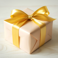Liebevoll verpacktes Geschenk mit goldener Schleife als Symbol für besondere Erinnerungen und kleine Glücksmomente.