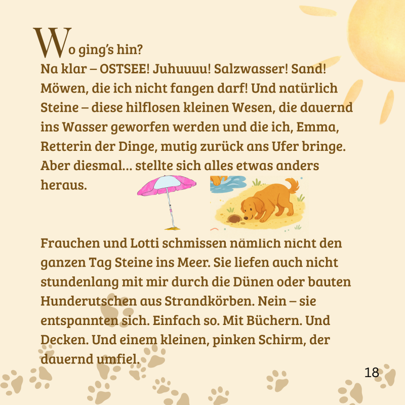 Emma erlebt am Ostseestrand spannende Abenteuer mit Steinen, Sand und jeder Menge Entdeckerfreude.