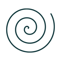Minimalistisches Linien-Icon einer Spirale. Symbol für persönliche Entwicklung, innere Prozesse, Veränderung und kontinuierliches Wachstum.