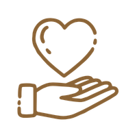 Hand mit Herz als Symbol für Unterstützung, Wertschätzung und achtsame Begleitung bei WandelZeit.
