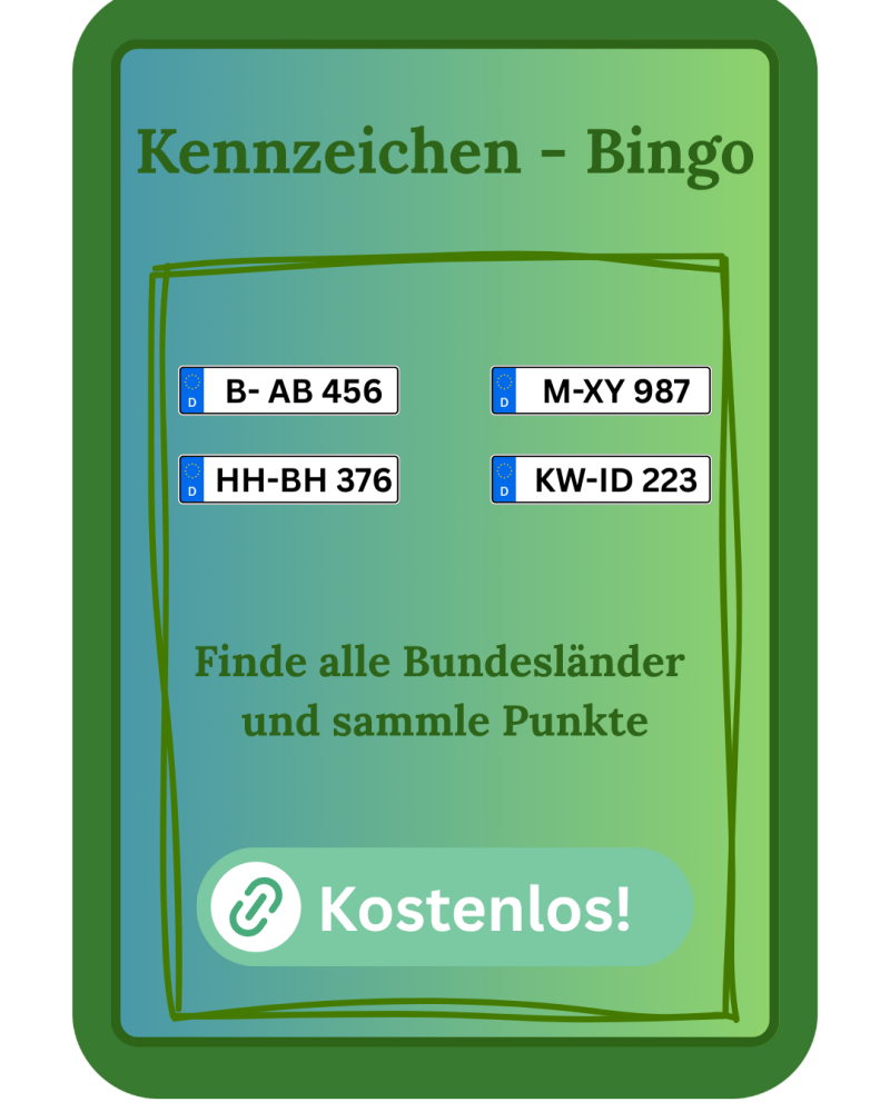 Kennzeichen-Bingo in der ZACK-App – entdecke Kennzeichen aus allen Bundesländern und sammle gemeinsam Punkte.