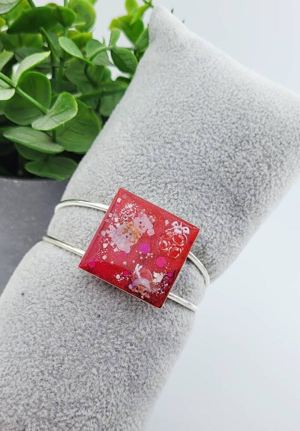 Bracelet " Jonc carré Noël "