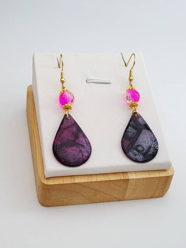 Boucles " Gouttes Nuances roses "