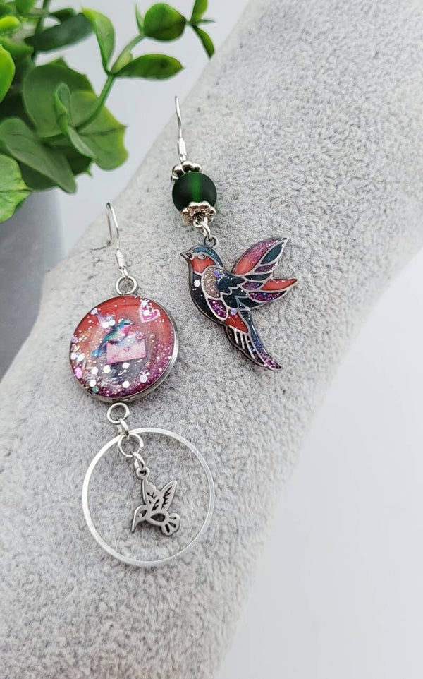 Boucles " Colibris colorés "