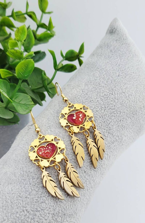 Boucles " Cœurs attrape-rêves "