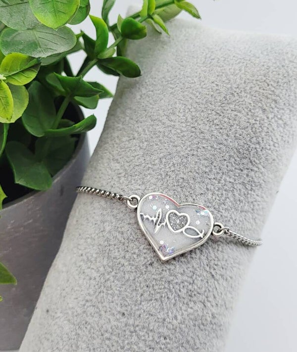 Bracelet " Cœur blanc "