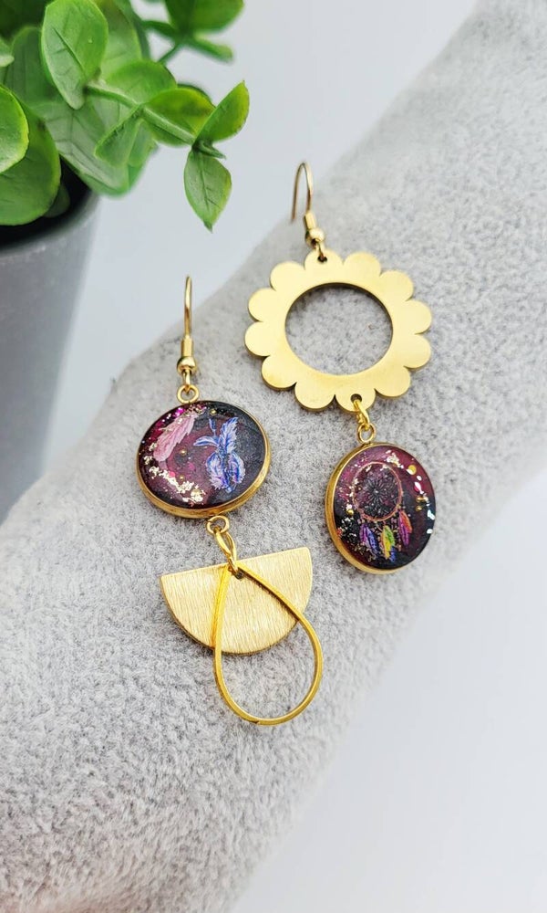 Boucles " Fuschias Attrape-rêve "