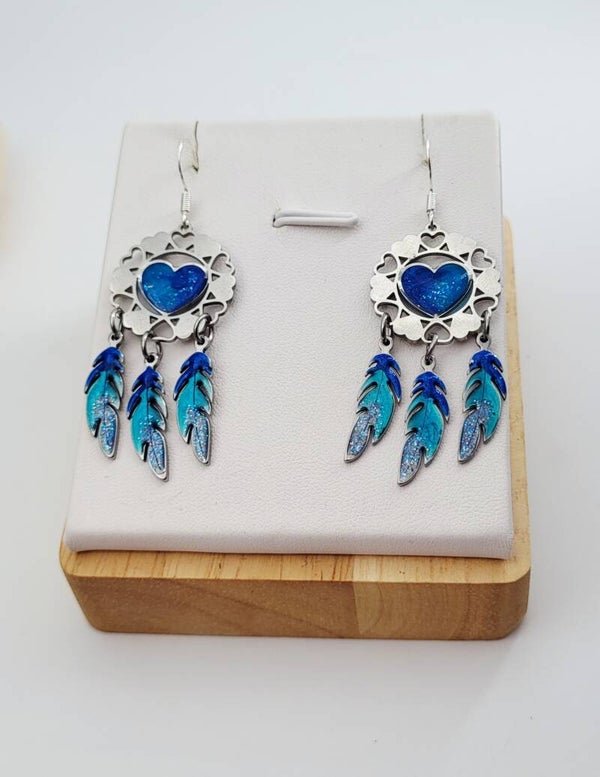 Boucles " Attrape-rêve bleu "