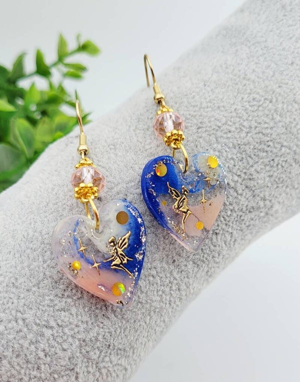 Boucles " Cœurs Fées dorées "