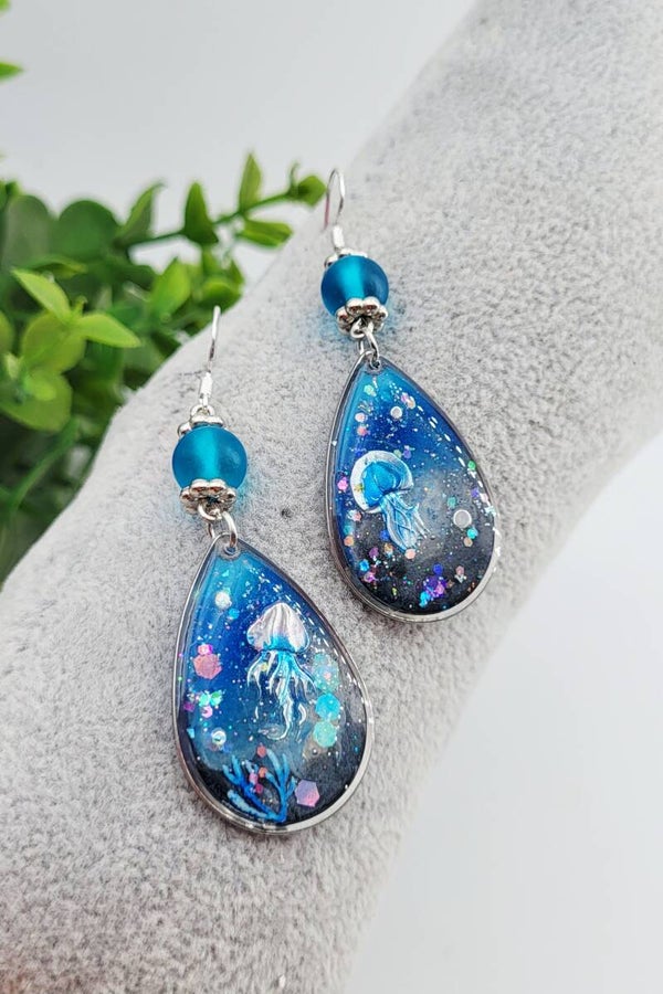 Boucles " Bleu méduse "