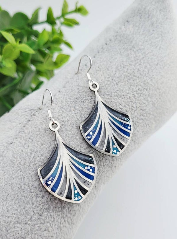 Boucles " Éventail bleu "