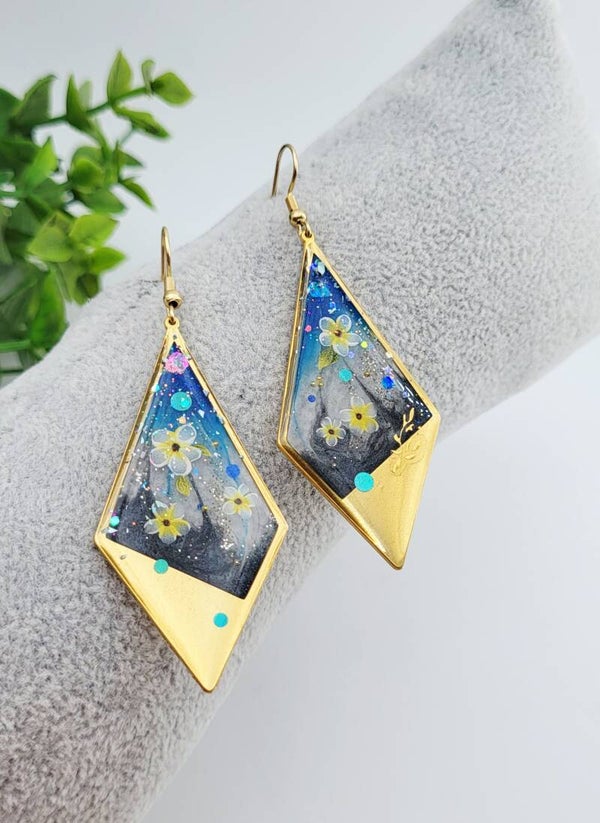 Boucles " Losanges fleuris "