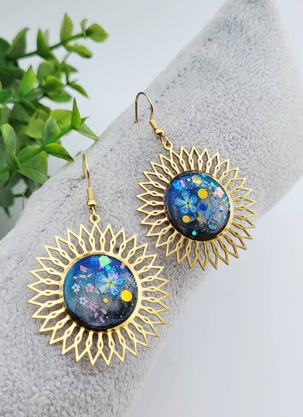 Boucles " Soleil bleu "