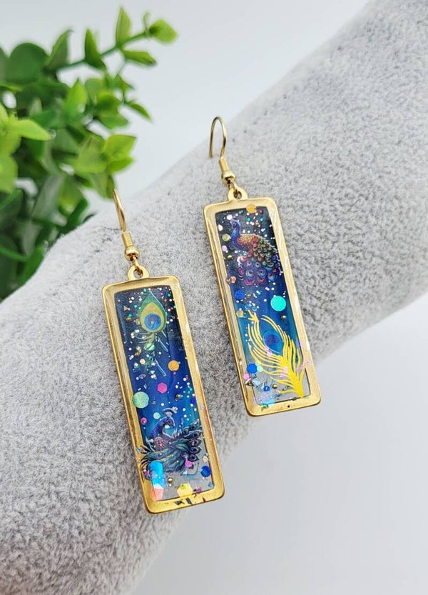 Boucles " Paons bleus "