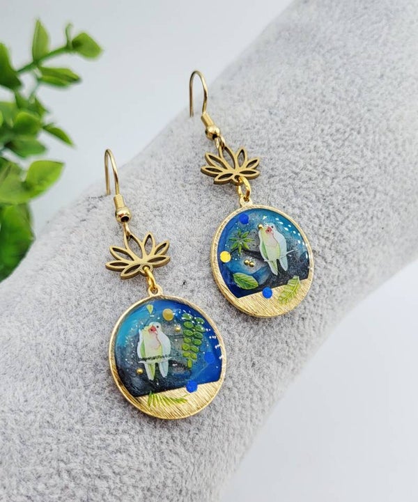 Boucles " Perroquets bleus "