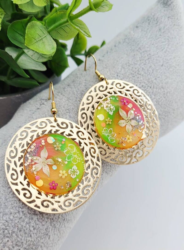 Boucles " Soleil multicolore "