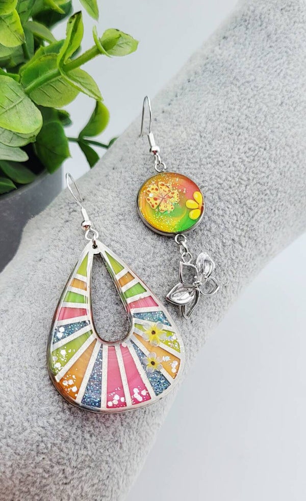 Boucles " multicolores géométriques "