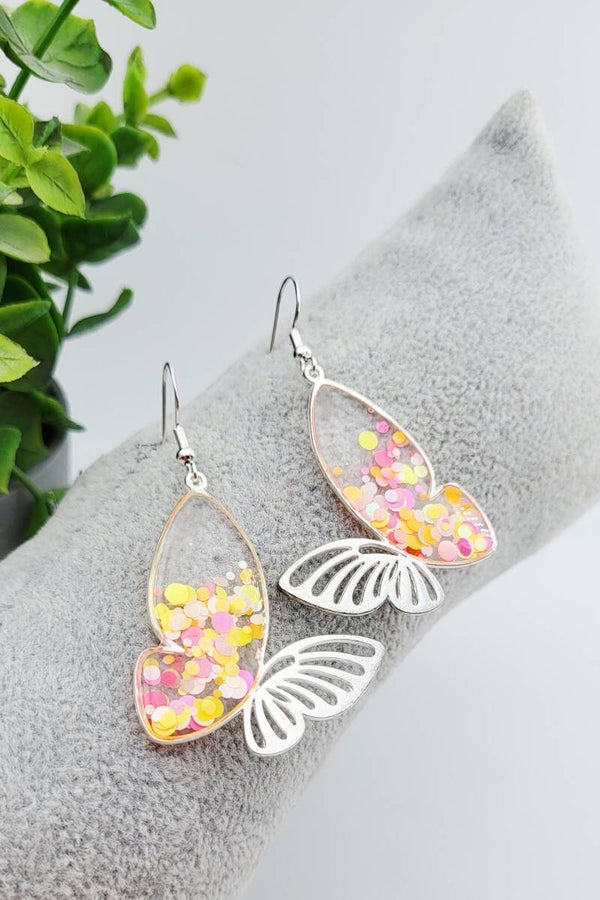 Boucles " Papillons pailletés "