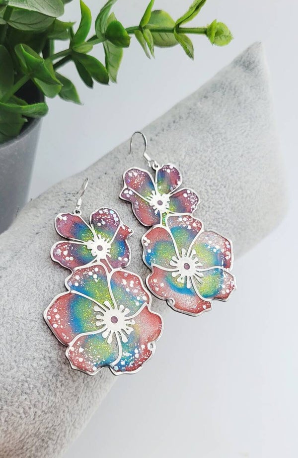 Boucles " Belles fleurs colorées "