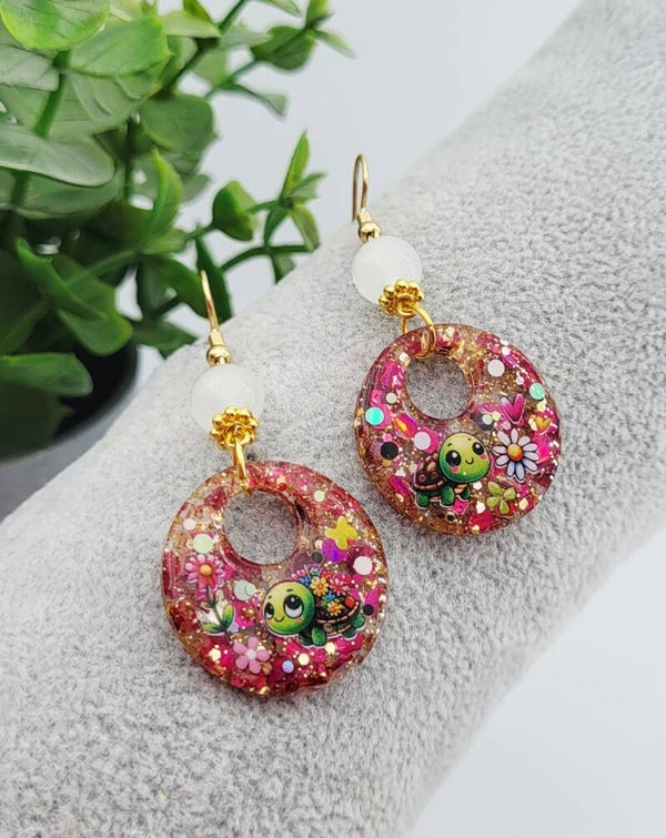 Boucles " Tortues au printemps "