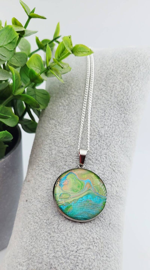 Collier " Nuances vertes turquoises "