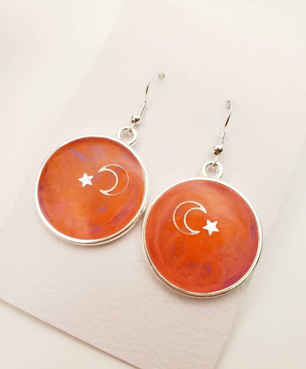 Boucles " Lunes roses "
