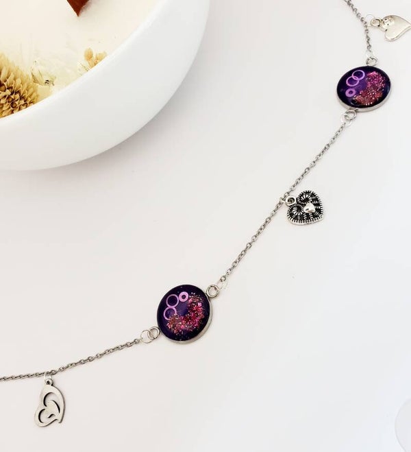 Chevillère "Coeur violet"